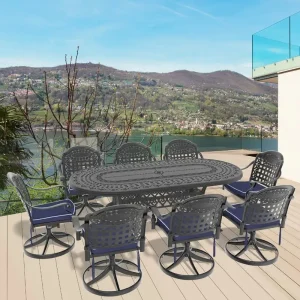 9-Piece Outdoor Cast Aluminum Dining Set