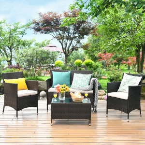 4PCS Rattan Patio Furniture Set