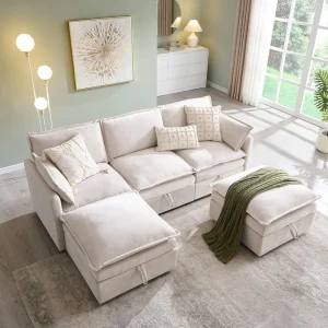 Modular Sectional Sofa with Ottoman