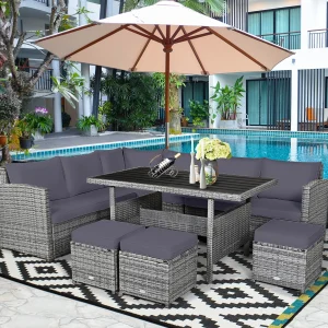7 PCS Patio Rattan Dining Set
